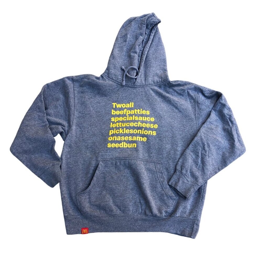 MV SPORTS McDonalds Pullover Sweatshirt LG Men's Hoodie Grey Employee Patties​
